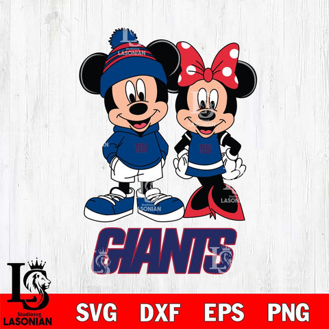 New York Giants Mickey Minnie Mouse Cute Football Svg Eps Dxf Png File, Bundle NFl svg , File Cut , Digital Download , Instant Download, Laser Cut Svg Files
