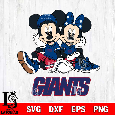 New York Giants Mickey Minnie Mouse Football Sit Svg Eps Dxf Png File, Bundle NFl svg , File Cut , Digital Download , Instant Download, Laser Cut Svg Files