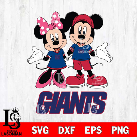 New York Giants Mickey Minnie Mouse Sport Svg Eps Dxf Png File, Bundle NFl svg , File Cut , Digital Download , Instant Download, Laser Cut Svg Files