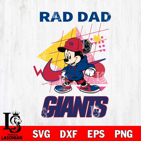 New York Giants Mickey Mouse Rad Dad SVG DXF EPS PNG FILE, Disney Father day File Cut,Digital Download,Instant Download,Disney Svg Files