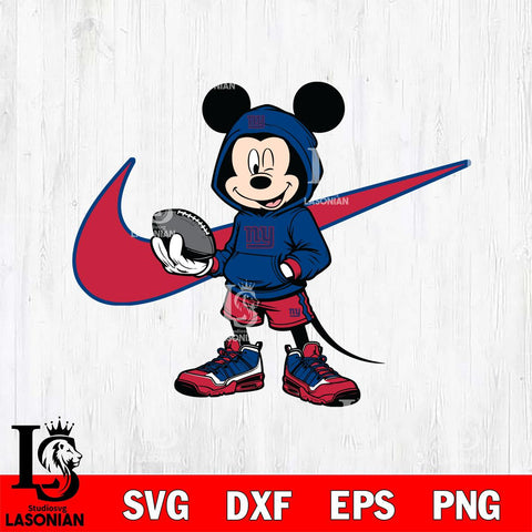 New York Giants Mickey Wearing Hoodie Sport Svg Eps Dxf Png File, Digital Download, Instant Download
