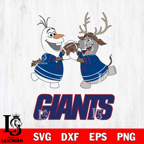New York Giants Olaf & Sven Football Cricut,Christmas SVG DXF EPS PNG FILE, Digital Download,Instant Download, Silhouette