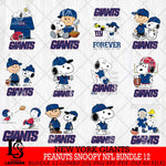 New York Giants Peanuts Snoopy Player NFL Bundle 12 SVG DXF EPS PNG FILE,Snoopy File Cut, bundle nfl Digital Download,Instant Download, Silhouette