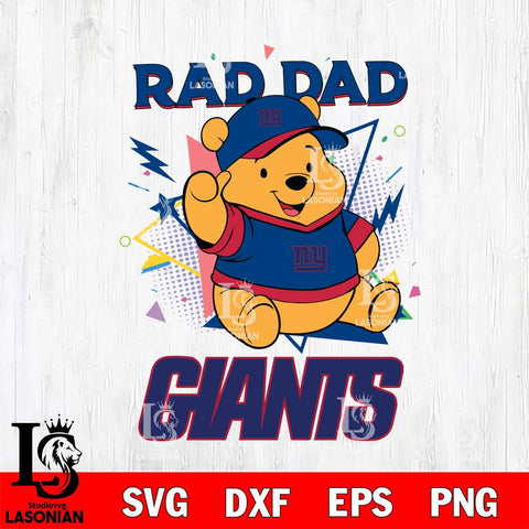 New York Giants Pooh Bear Rad Dad SVG DXF EPS PNG FILE, Disney Father day File Cut,Digital Download,Instant Download,Disney Svg Files