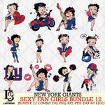 New York Giants Sexy Fan Girls Bundle 12 Svg Eps Dxf Png File, Digital Download, Instant Download