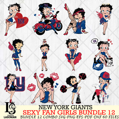 New York Giants Sexy Fan Girls Bundle 12 Svg Eps Dxf Png File, Digital Download, Instant Download