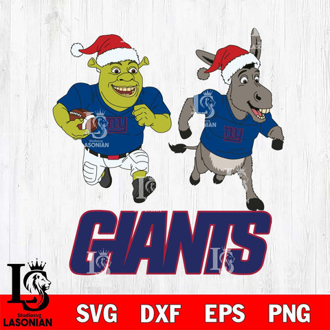 New York Giants Shrek and Donkey Football Cricut,Christmas SVG DXF EPS PNG FILE, Digital Download,Instant Download, Silhouette
