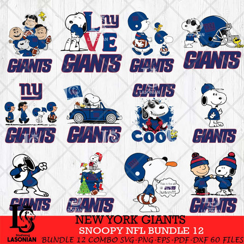 New York Giants Snoopy NFL Bundle 12 SVG Eps Dxf Png File, NFL svg, Digital Download, Instant Download