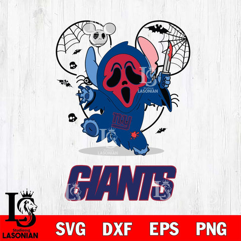 New York Giants Stitch Ghost Face Halloween 2 Svg Eps Dxf Png File, Digital Download, Instant Download