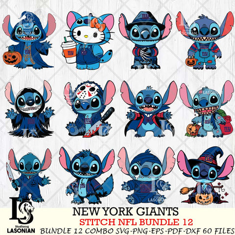 New York Giants Stitch Horror Bundle 12 SVG Eps Dxf Png File, Bundle NFL svg, Digital Download, Instant Download