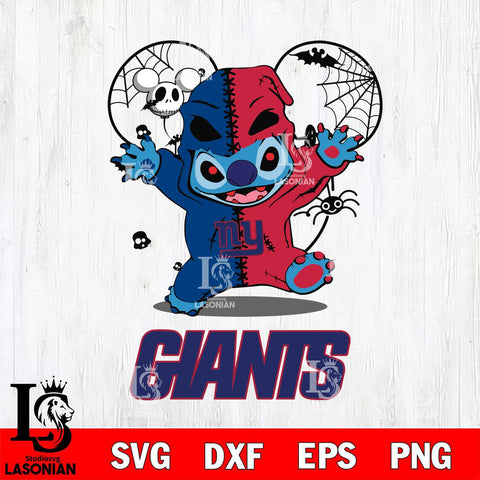 New York Giants Stitch Horror Halloween 2 Svg Eps Dxf Png File, Digital Download, Instant Download