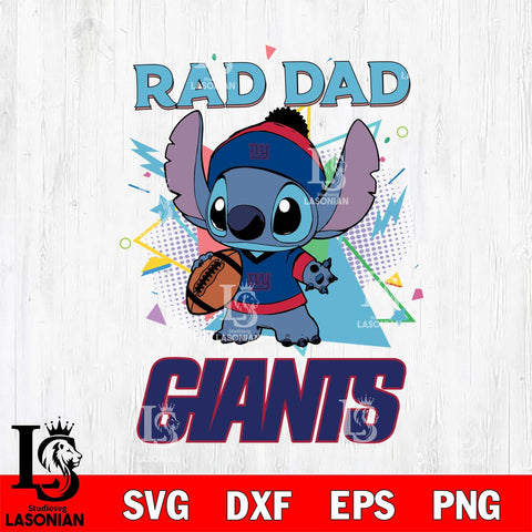 New York Giants Stitch Rad Dad SVG DXF EPS PNG FILE, Disney Father day File Cut,Digital Download,Instant Download,Disney Svg Files