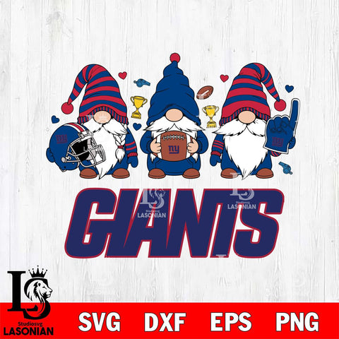 New York Giants Three Gnome File Cut, NFL SVG, Digital Download , CHRISTMAS Criucut , Silhouette