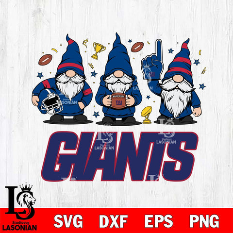 New York Giants Three Gnome FAN File Cut, NFL SVG, Digital Download , CHRISTMAS Criucut , Silhouette