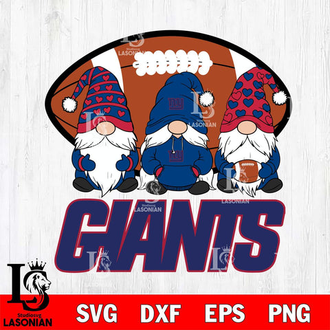 New York Giants Three Gnome Football File Cut, NFL SVG, Digital Download , CHRISTMAS Criucut , Silhouette
