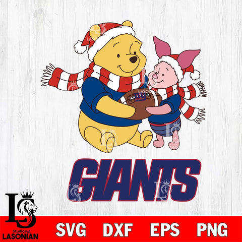 New York Giants Winnie the Pooh & Piglet Football Cricut,Christmas SVG DXF EPS PNG FILE, Digital Download,Instant Download, Silhouette