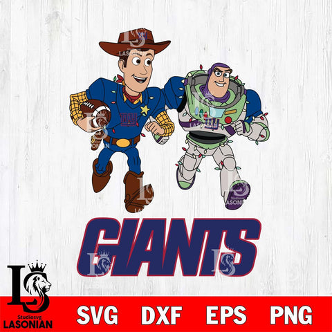 New York Giants Woody & Buzz Lightyear Football Cricut,Christmas SVG DXF EPS PNG FILE, Digital Download,Instant Download, Silhouette