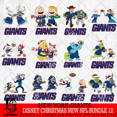 New York Giants  Disney Christmas New NFL Bundle 12 Cricut,Christmas SVG DXF EPS PNG FILE, NFL Digital Download,Instant Download, Silhouette