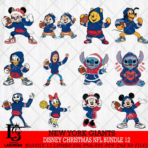 New York Giants  Disney christmas NFL Bundle File Cut,Bundle NFL SVG DXF EPS PNG FILE, Digital Download , Criucut , Silhouette