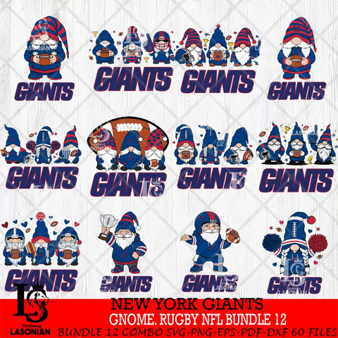 New York Giants  Gnome Football NFL Bundle File Cut, NFL SVG, Digital Download , CHRISTMAS Criucut , Silhouette