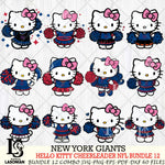 New York Giants  Hello Kitty Cheerleader NFL Bundle 12 SVG Eps Dxf Png File, Digital Download, Instant Download