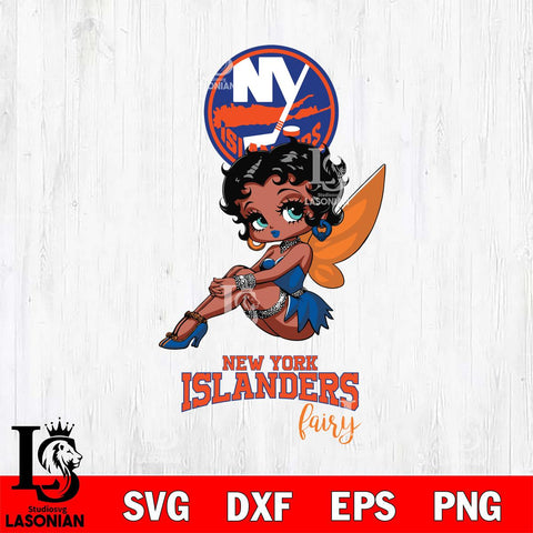 New York Islanders Beauty Black Fairy Betty Boop, Svg Eps Dxf Png File, Digital Download