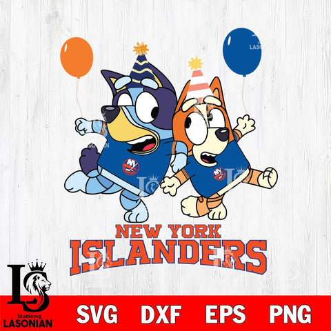 New York Islanders Bluey & Bingo 11 Svg Eps Dxf Png File, NHL svg, Digital Download, Instant Download