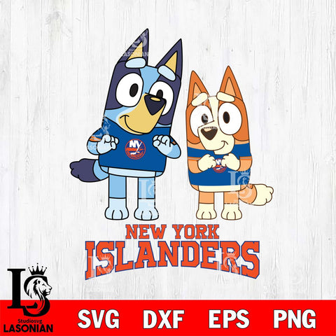 New York Islanders Bluey & Bingo 6 Svg Eps Dxf Png File, NHL svg, Digital Download, Instant Download