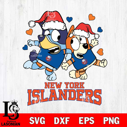 New York Islanders Bluey Christmas NFL Svg Eps Dxf Png File, Digital Download