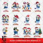 New York Islanders Bluey Christmas NHL Bundle 12 Cricut , Christmas Svg , Bluey svg , Digital Download, dxf eps png pdf file