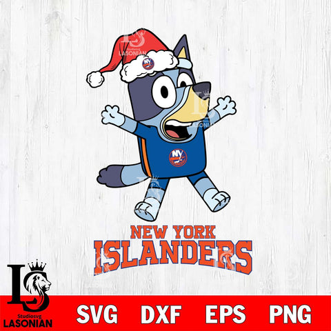 New York Islanders Bluey Happy Christmas Svg Eps Dxf Png File, Digital Download