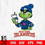 New York Islanders Boujee Grinch Heart Christmas Cut Files, Cricut,Christmas Svg Dxf Eps Png file , Digital Download