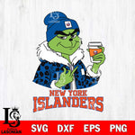 New York Islanders Boujee Grinch Leopard Christmas Cut Files, Cricut,Christmas Svg Dxf Eps Png file , Digital Download