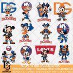 New York Islanders Disney character NHL Bundle 12 Svg Eps Dxf Png File, Digital Download, Instant Download