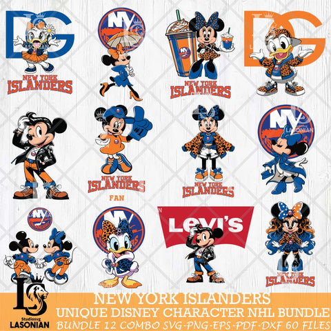 New York Islanders Disney character NHL Bundle 12 Svg Eps Dxf Png File, Digital Download, Instant Download