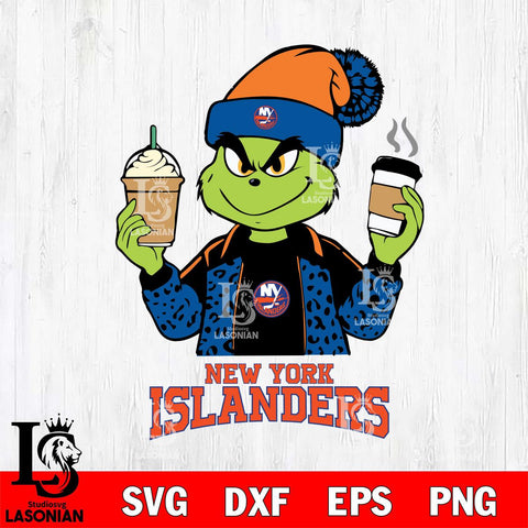 New York Islanders Grinch 2 coffee Svg Eps Dxf Png File, Digital Download, Instant Download