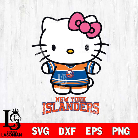 New York Islanders Hello Kitty NHL Hockey SVG DXF EPS PNG FILE,NHL File Cut,Disney Digital Download,Instant Download, Silhouette