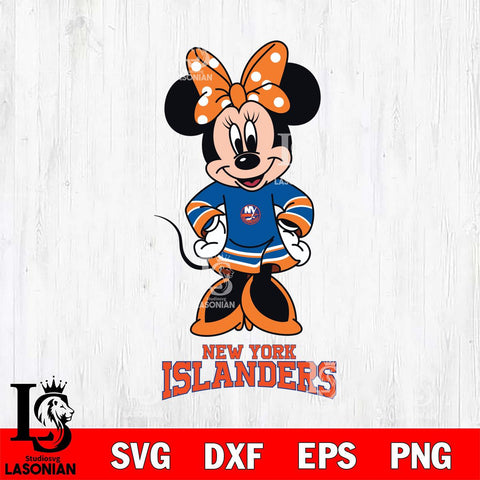 New York Islanders Minnie Mouse NHL Hockey SVG DXF EPS PNG FILE,NHL File Cut,Disney Digital Download,Instant Download, Silhouette
