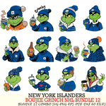 New York Islanders  Boujee Grinch NHL Bundle 12 SVG Eps Dxf Png File, Digital Download, Instant Download