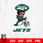 New York Jets Beauty Black Fan Girl Football Svg Eps Dxf Png File, Digital Download, Instant Download