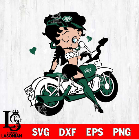New York Jets Betty Boop And Badass Motor Svg Eps Dxf Png File, Digital Download, Instant Download