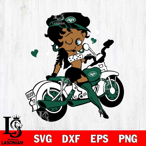 New York Jets Betty Boop And Badass Motor SVG Svg Eps Dxf Png File, Digital Download, Instant Download