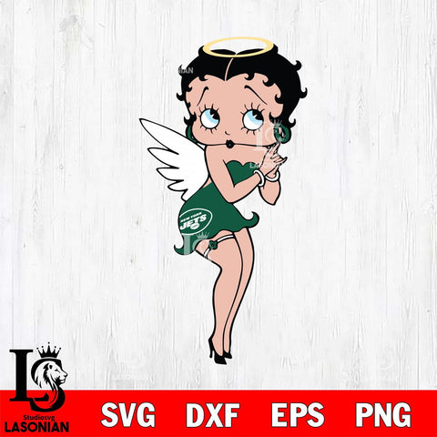 New York Jets Betty Boop Angel Svg Eps Dxf Png File, Digital Download, Instant Download