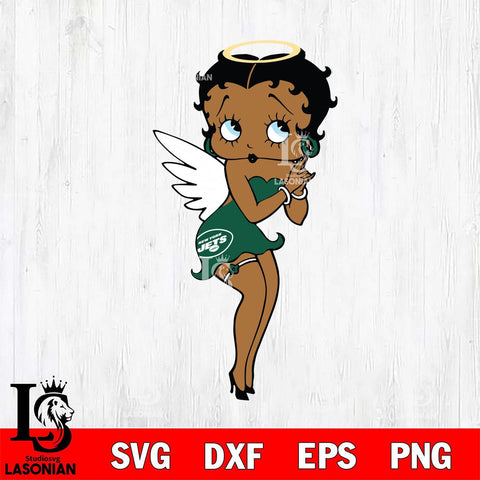 New York Jets Betty Boop Angel SVG Svg Eps Dxf Png File, Digital Download, Instant Download