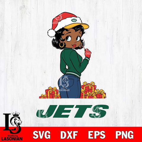 New York Jets Betty Boop Back File Cut, NFL SVG DXF EPS PNG PDF File, Digital Download , Criucut , Silhouette