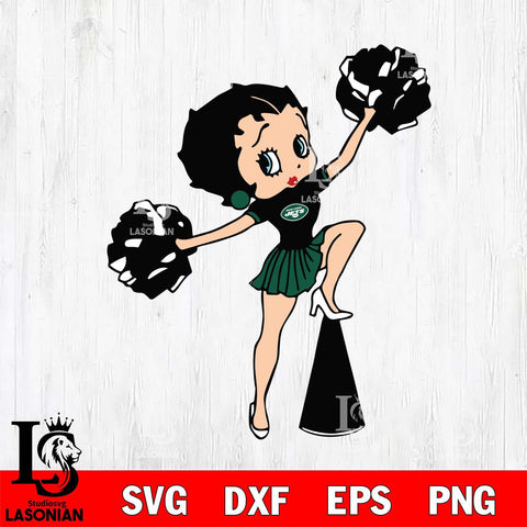 New York Jets Betty Boop Cheer Leader Svg Eps Dxf Png File, Digital Download, Instant Download