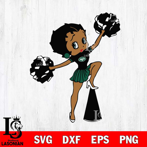 New York Jets Betty Boop Cheer Leader SVG Svg Eps Dxf Png File, Digital Download, Instant Download