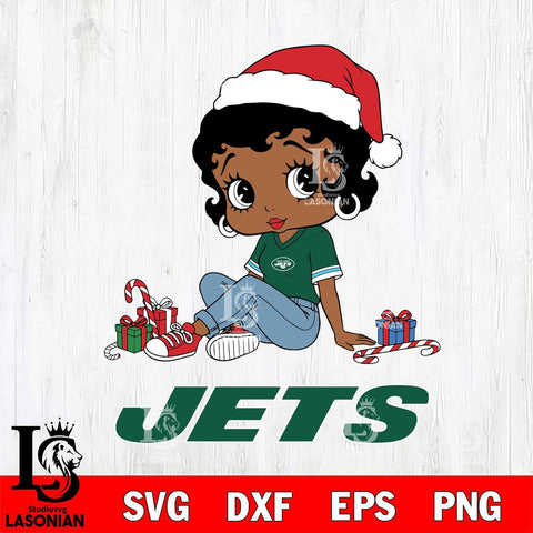 New York Jets Betty Boop Christmas File Cut, NFL SVG DXF EPS PNG PDF File, Digital Download , Criucut , Silhouette