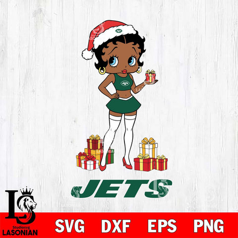 New York Jets Betty Boop Christmas Gift File Cut, NFL SVG DXF EPS PNG PDF File, Digital Download , Criucut , Silhouette