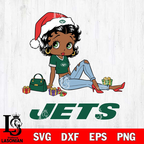 New York Jets Betty Boop Christmas Packing File Cut, NFL SVG DXF EPS PNG PDF File, Digital Download , Criucut , Silhouette